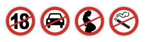 Logo des 4 pictogrammes interdits